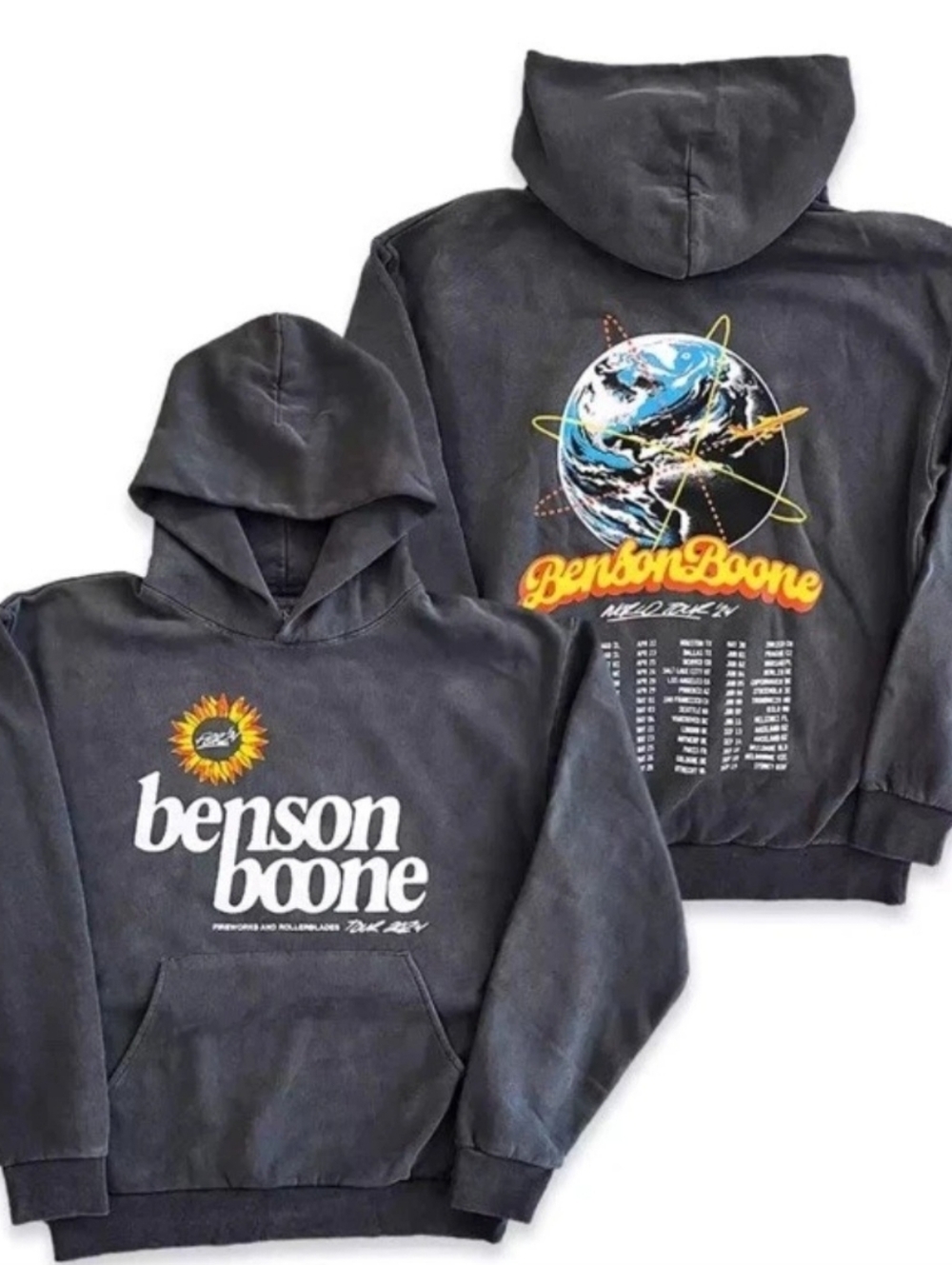 Benson Boone 2024 Fireworks And Rollerblades World Tour Hoodie Medium